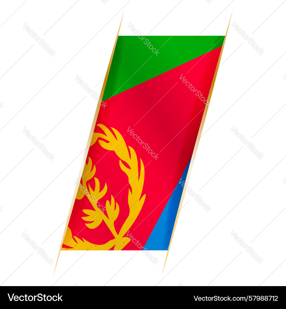Eritrea flag in the form of a banner with waving Vector Image