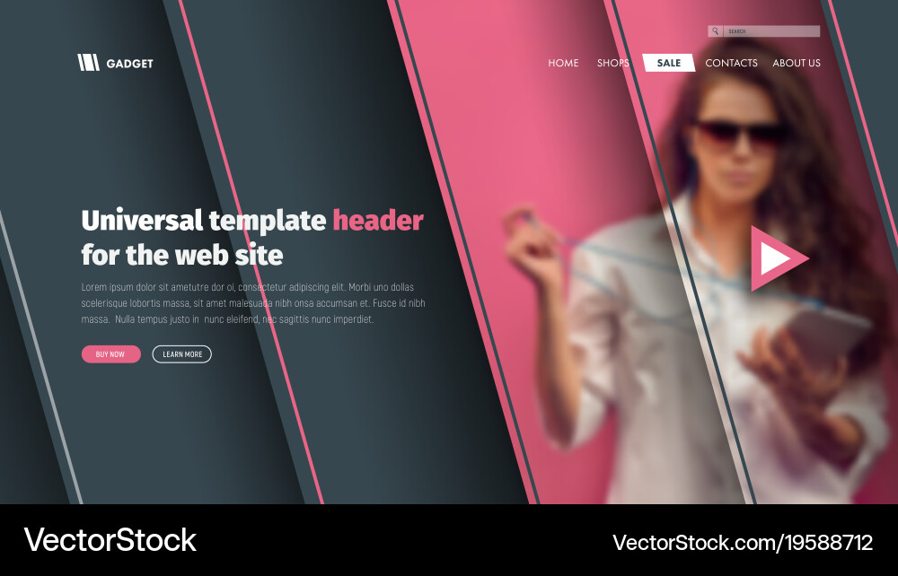 Modern Header Template - Clean & Minimal Vector Image