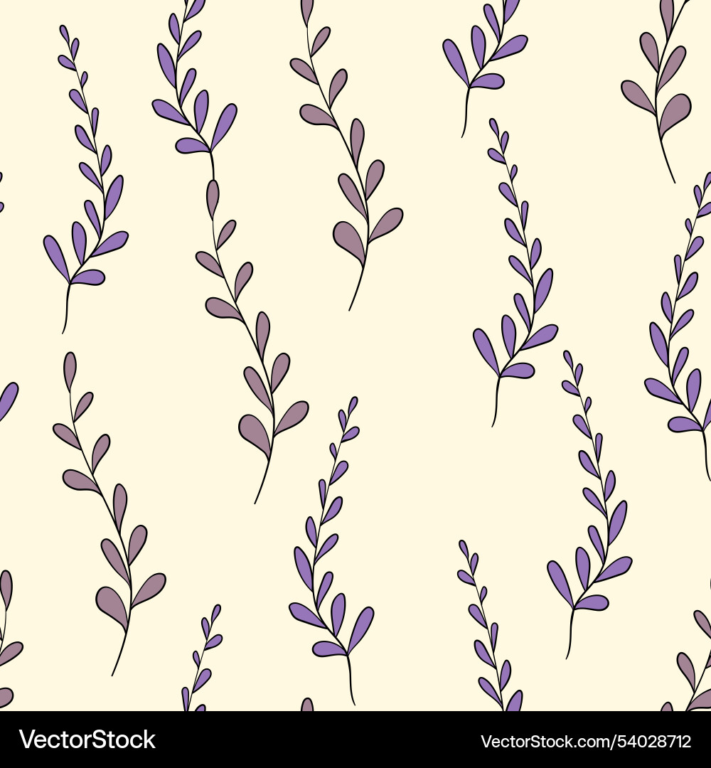 Spring seamless color pattern with sprigs Vector Image