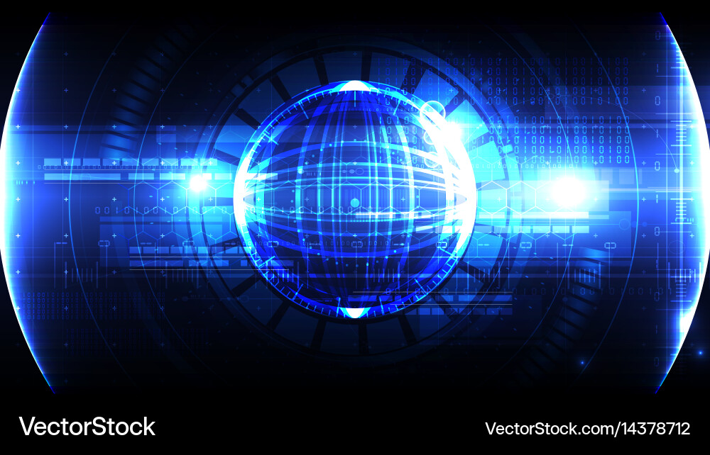 Technological global cybersecurity background vector image
