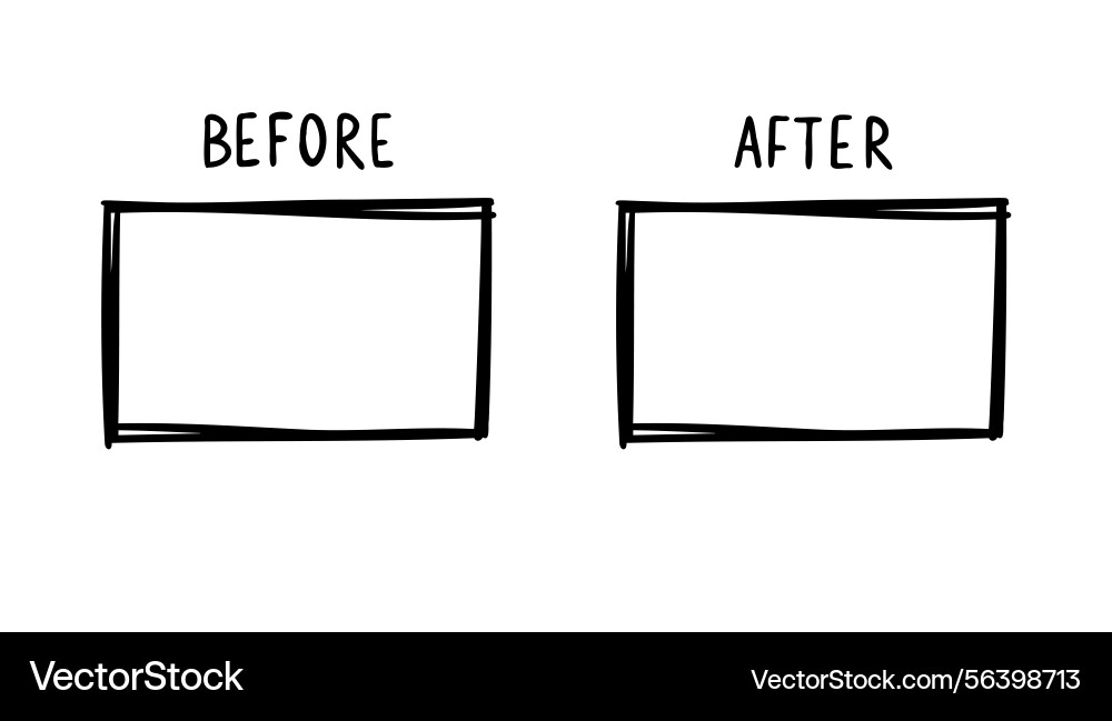Before and after screen rectangle frames Before and after screen rectangle frames Vector Image