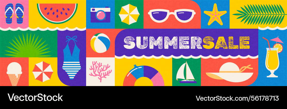Colorful summer vacation and travel Colorful summer vacation and travel vector image