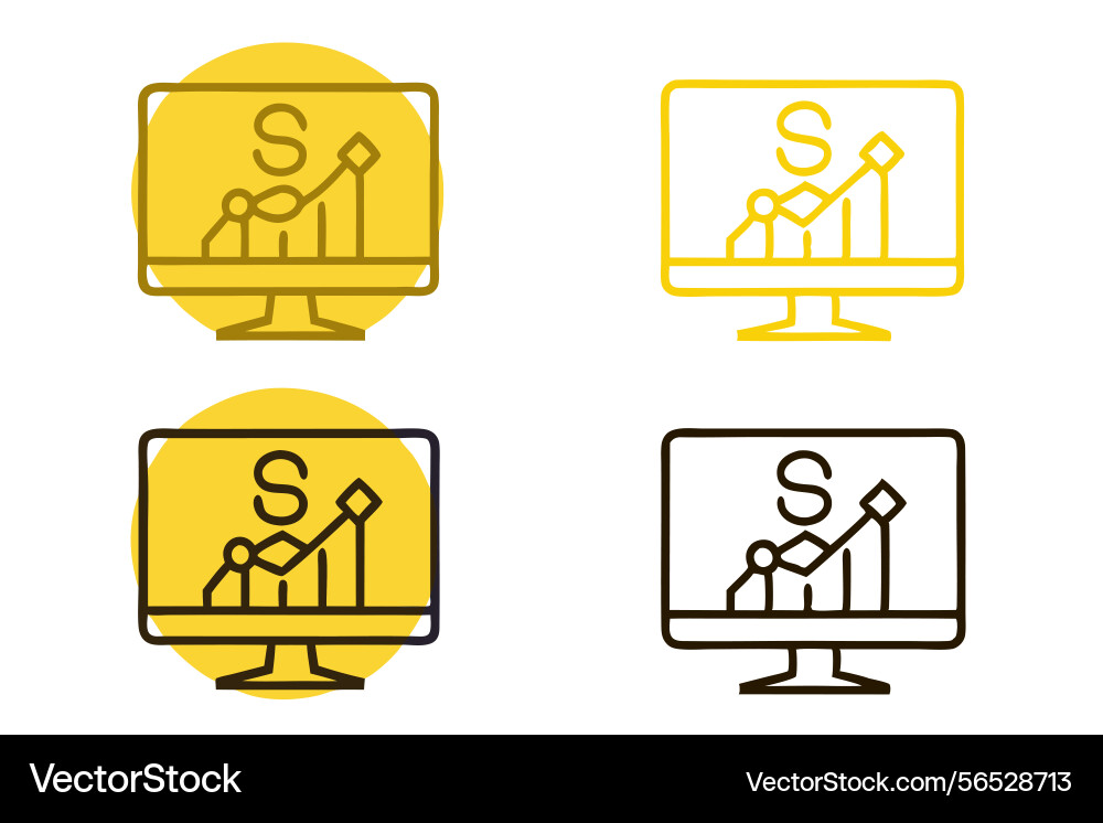Dollar sign with chart increasing on a computer vector image
