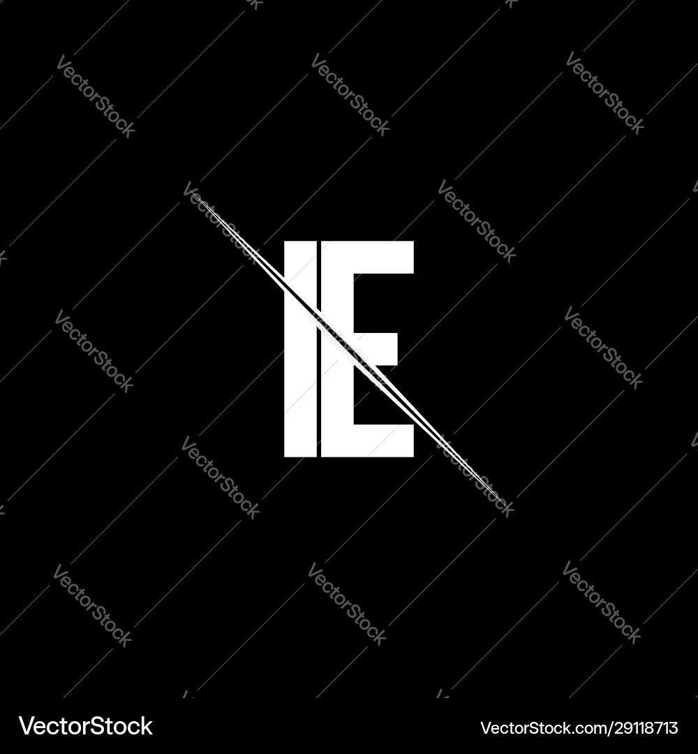 Ie logo monogram with slash style design template Vector Image