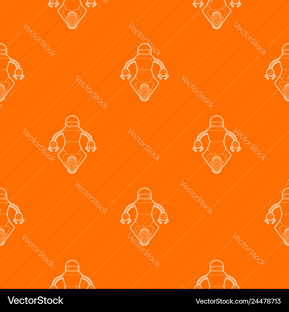 Robot guard pattern orange Robot guard pattern orange vector image