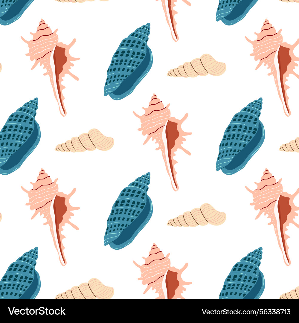 Seashell pattern design with various colors Seashell pattern design with various colors vector image