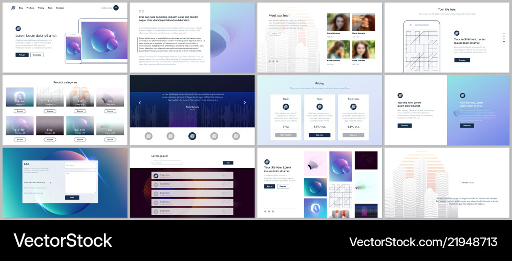 Templates for website design minimal Templates for website design minimal vector image