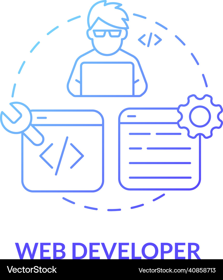 Web developer blue gradient concept icon vector image