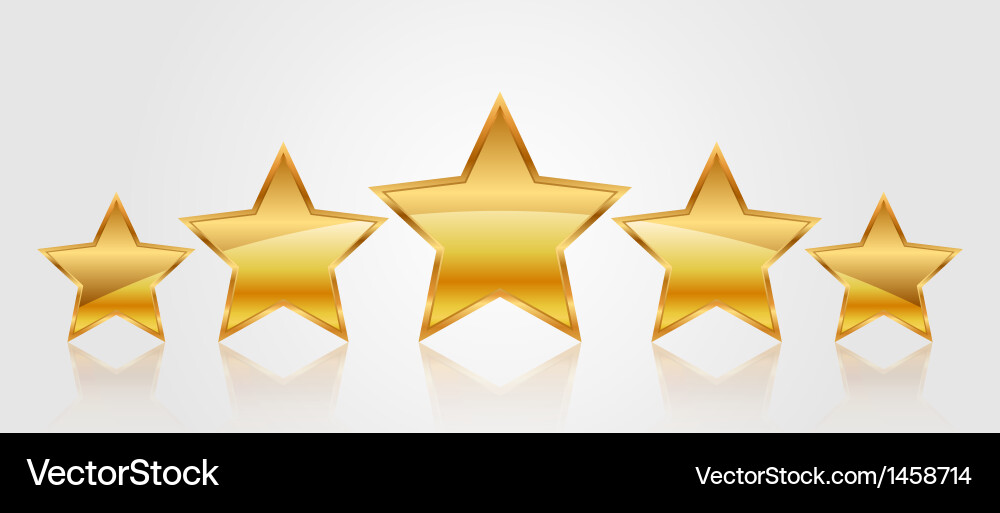 5 gold stars vector image