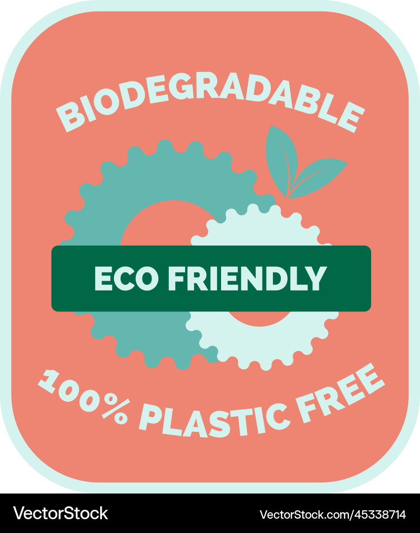 Biodegradable eco friendly plastic free product vector image