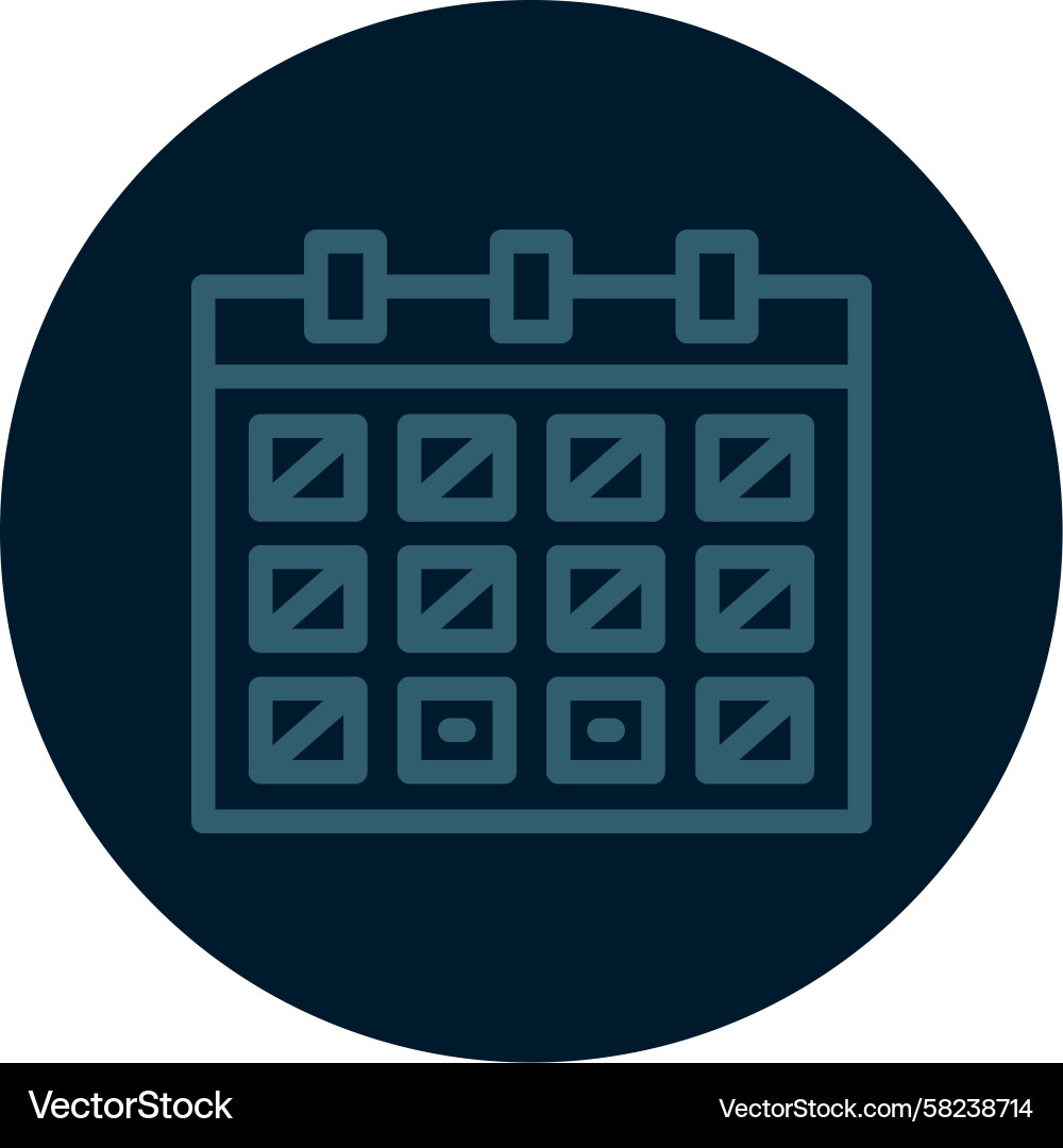 Calendar with Event Date Marking Icon Vector Image