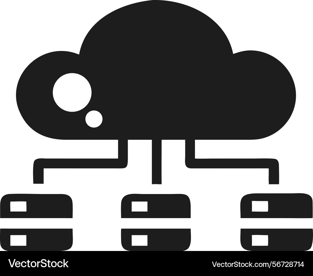 Cloud computing diagram data storage and network Vector Image