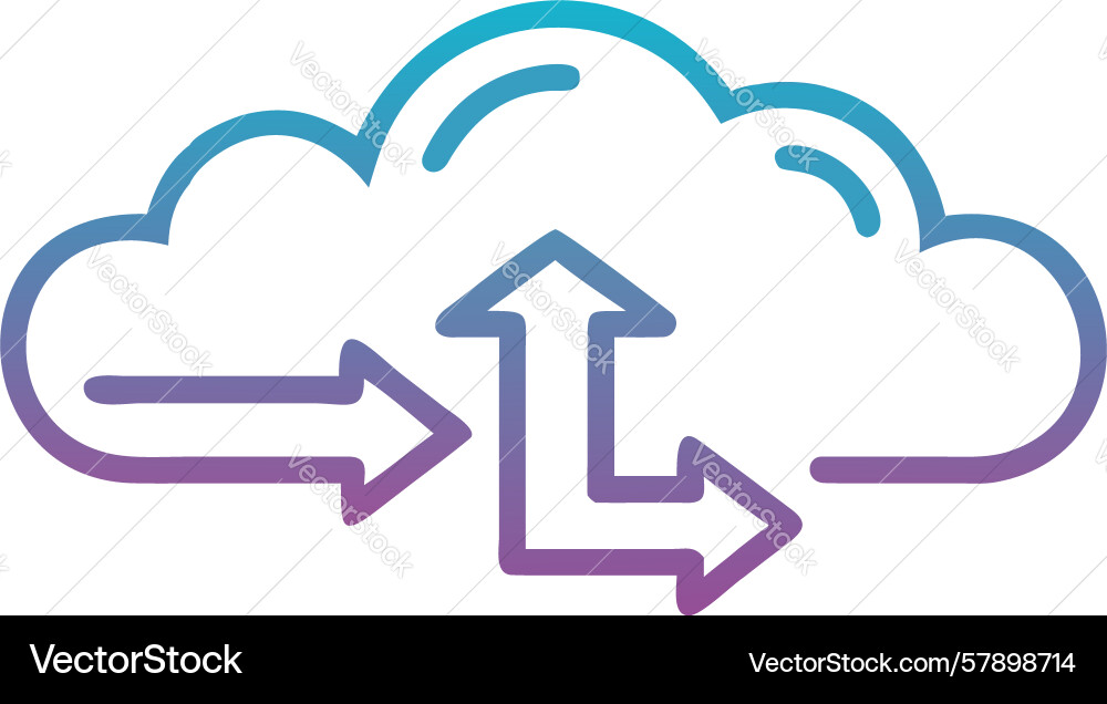 Cloud computing with up-down arrows icon design vector image