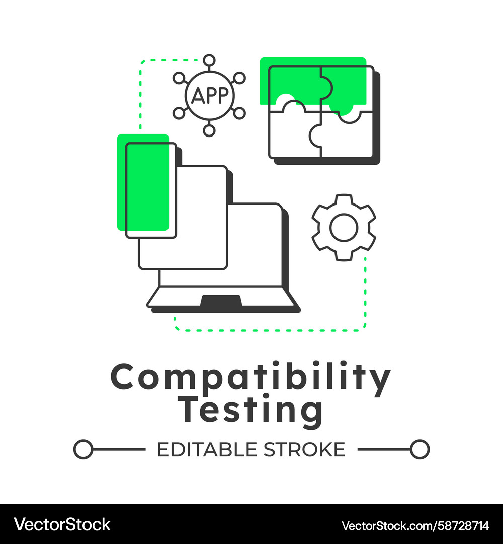 Compatibility testing modern linear concept icon Compatibility testing modern linear concept icon Vector Image