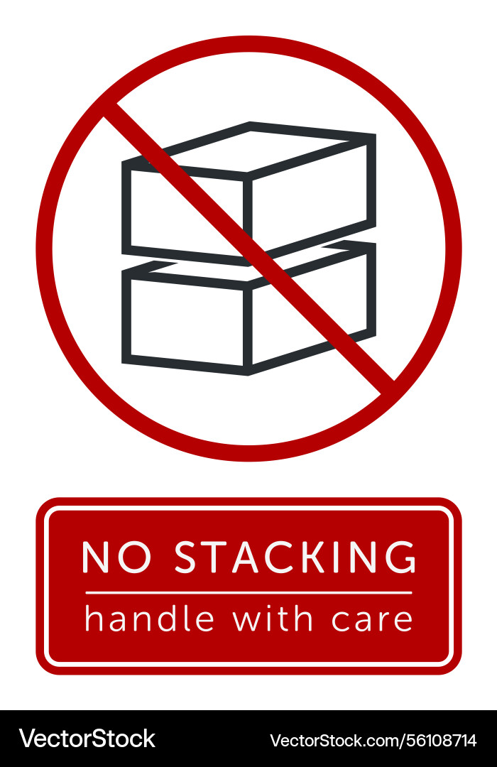 Do not stack packaging symbol sign and label Vector Image
