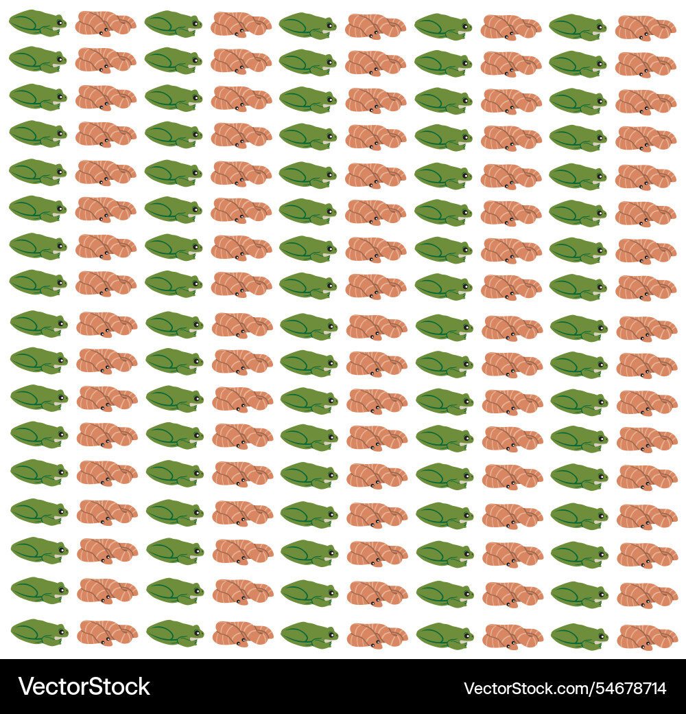 Frogs and worms as a pattern background Frogs and worms as a pattern background vector image