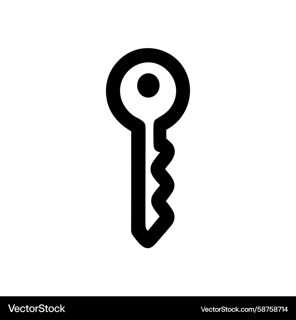 Minimalist Key Icon - Security & Access Vector Image