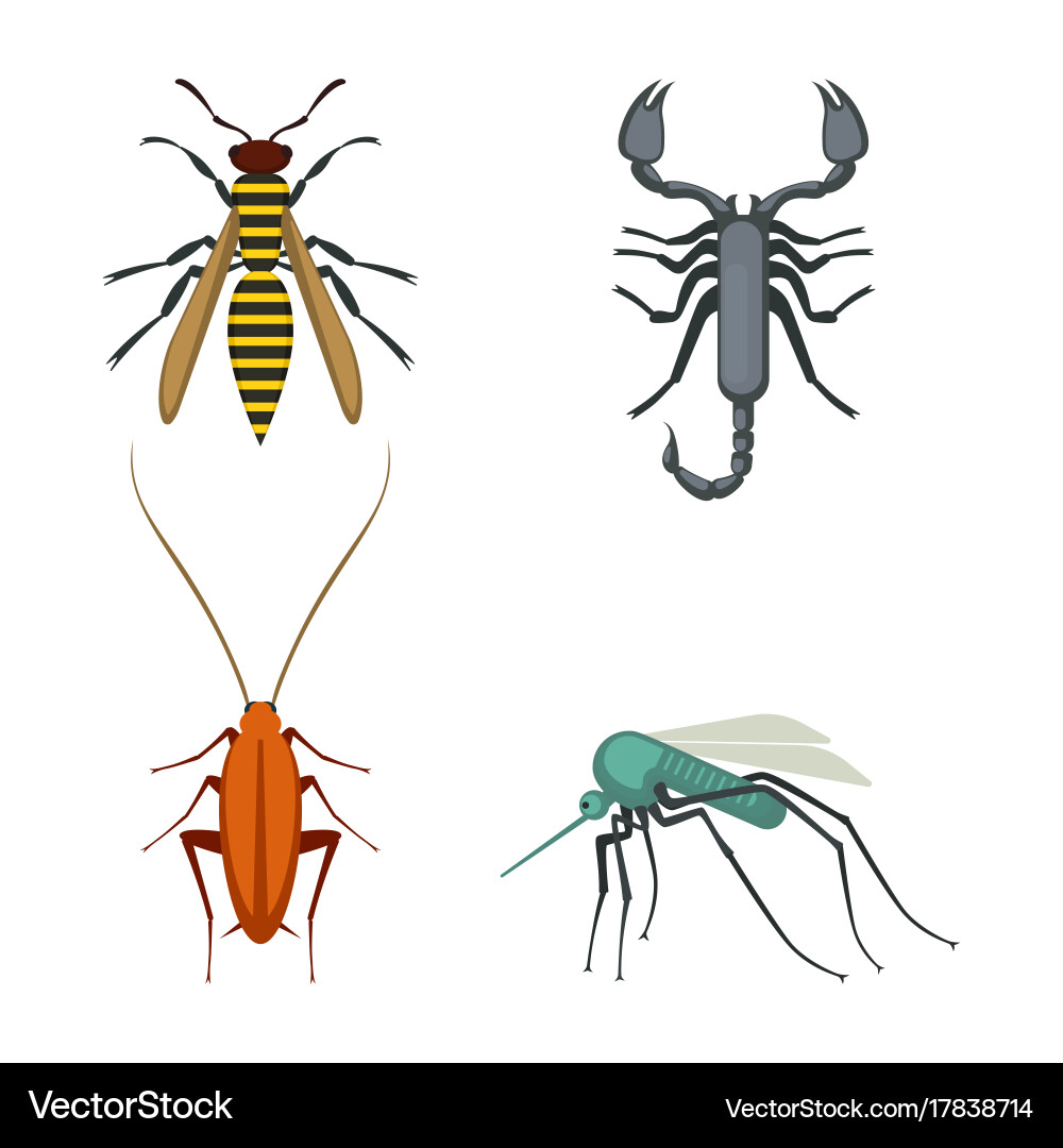 Sammlung von Icons bunte Bugs Vektorbild