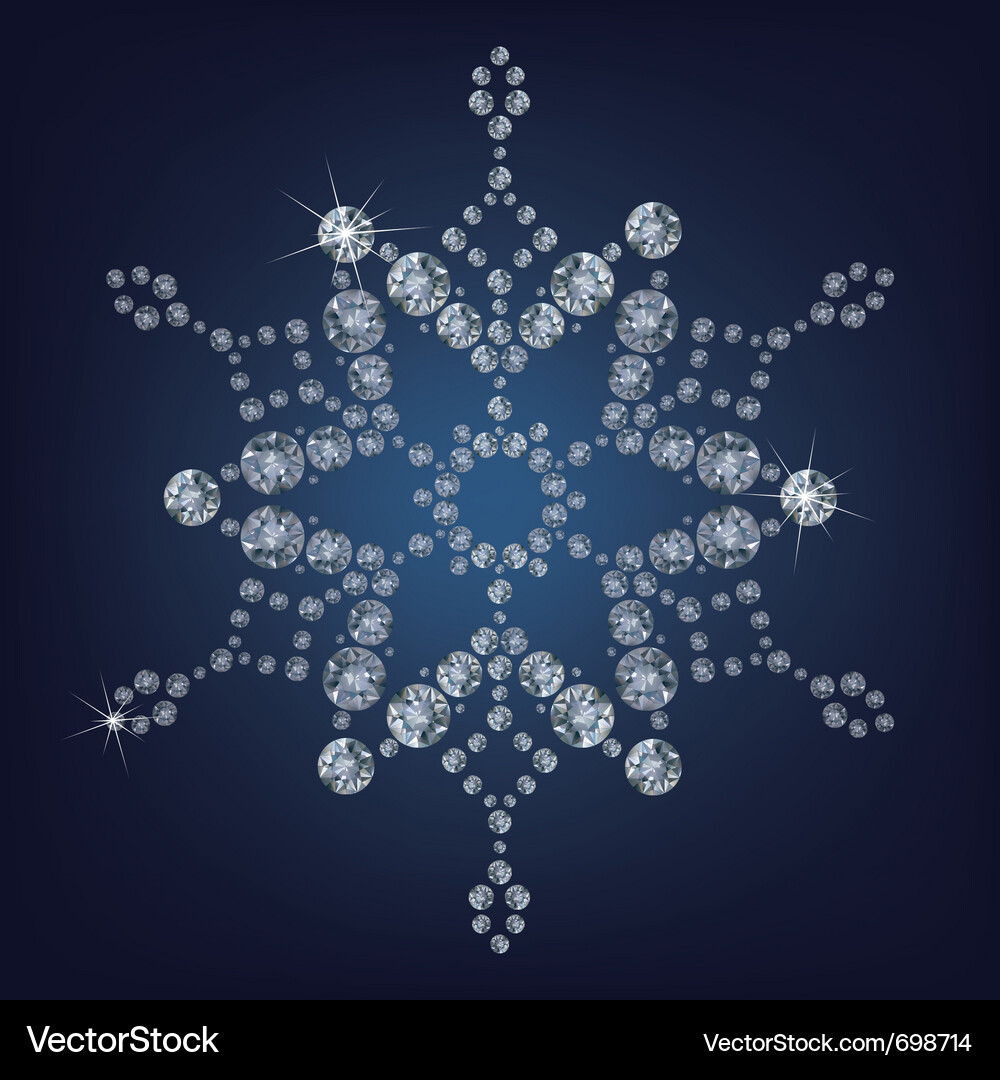 Snowflake made from diamonds Vector Image