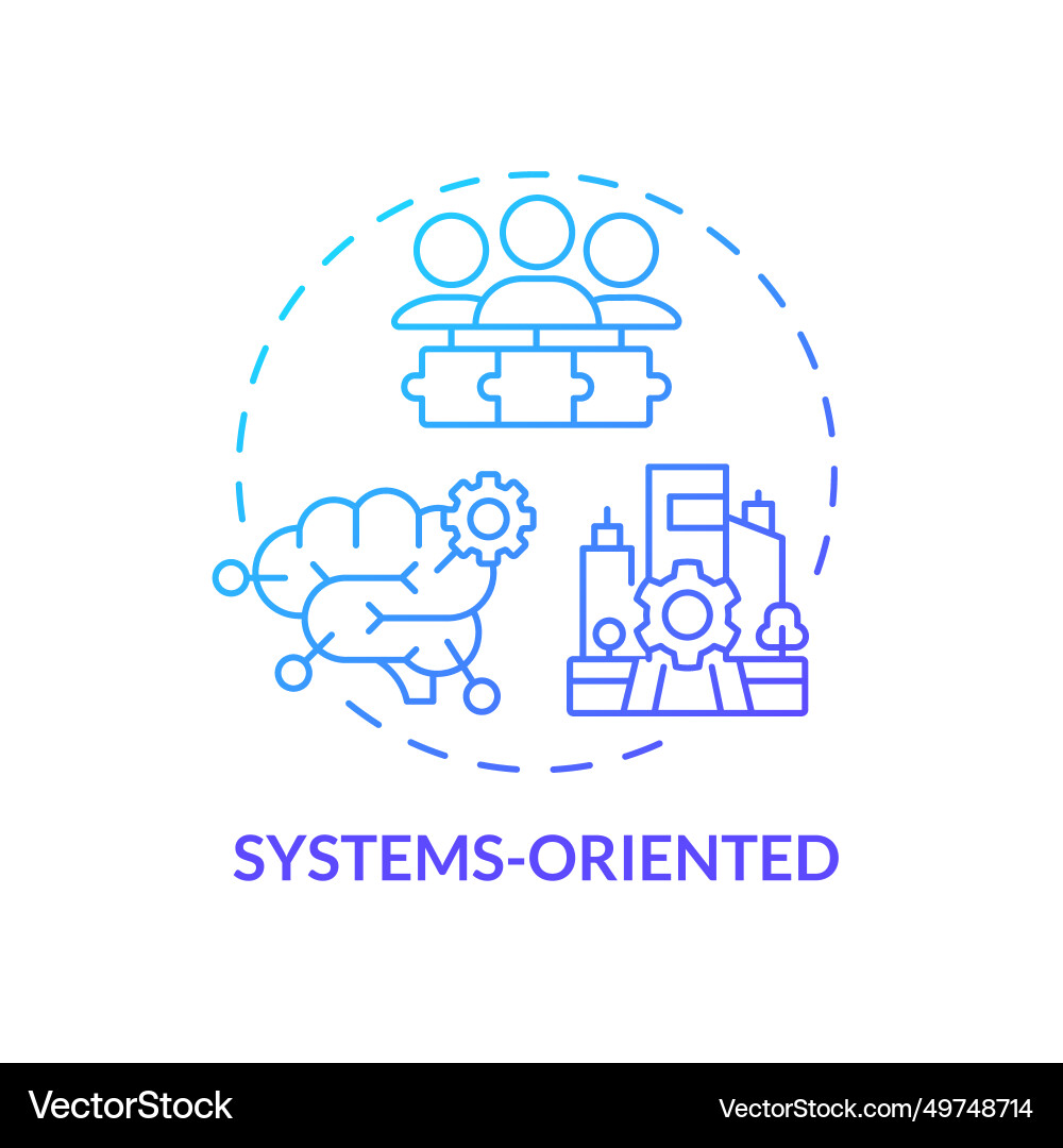 Thin line simple gradient systems oriented icon vector image