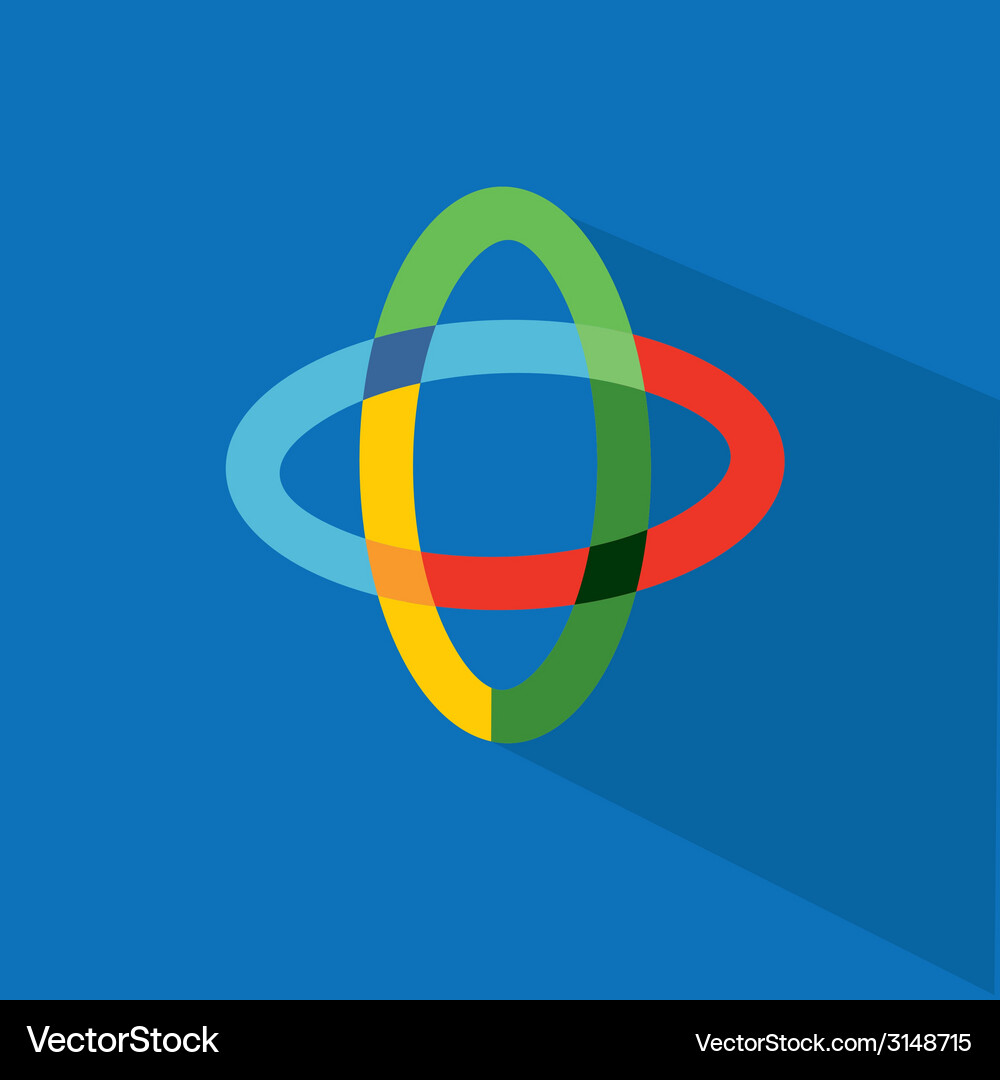 Abstract colored icon isolated on color background Vector Image