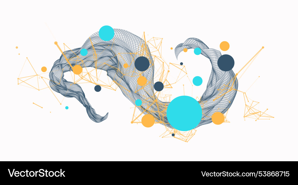 Abstract wave is made in a frame style template Vector Image