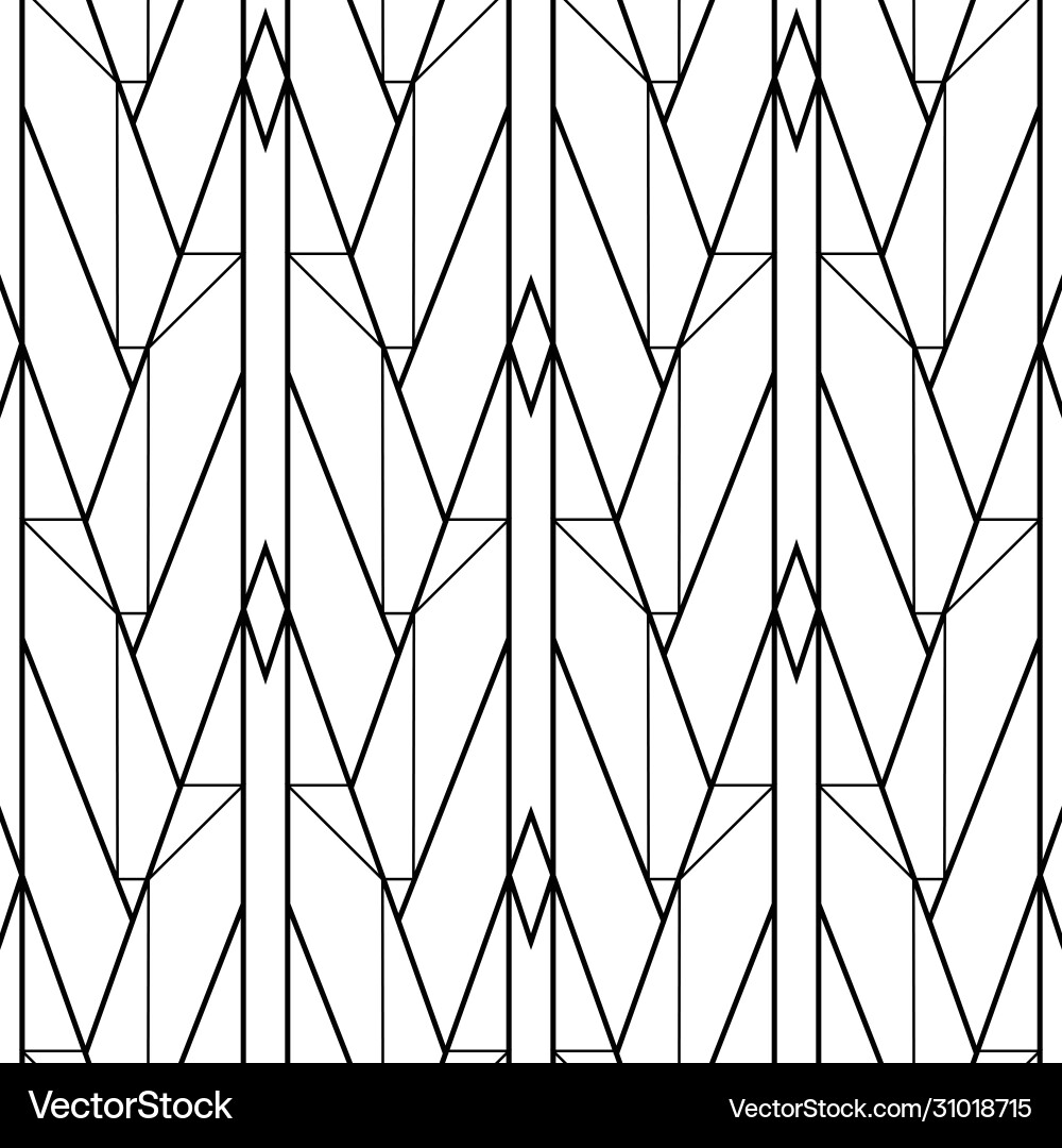Art deco pattern black white background Royalty Free Vector