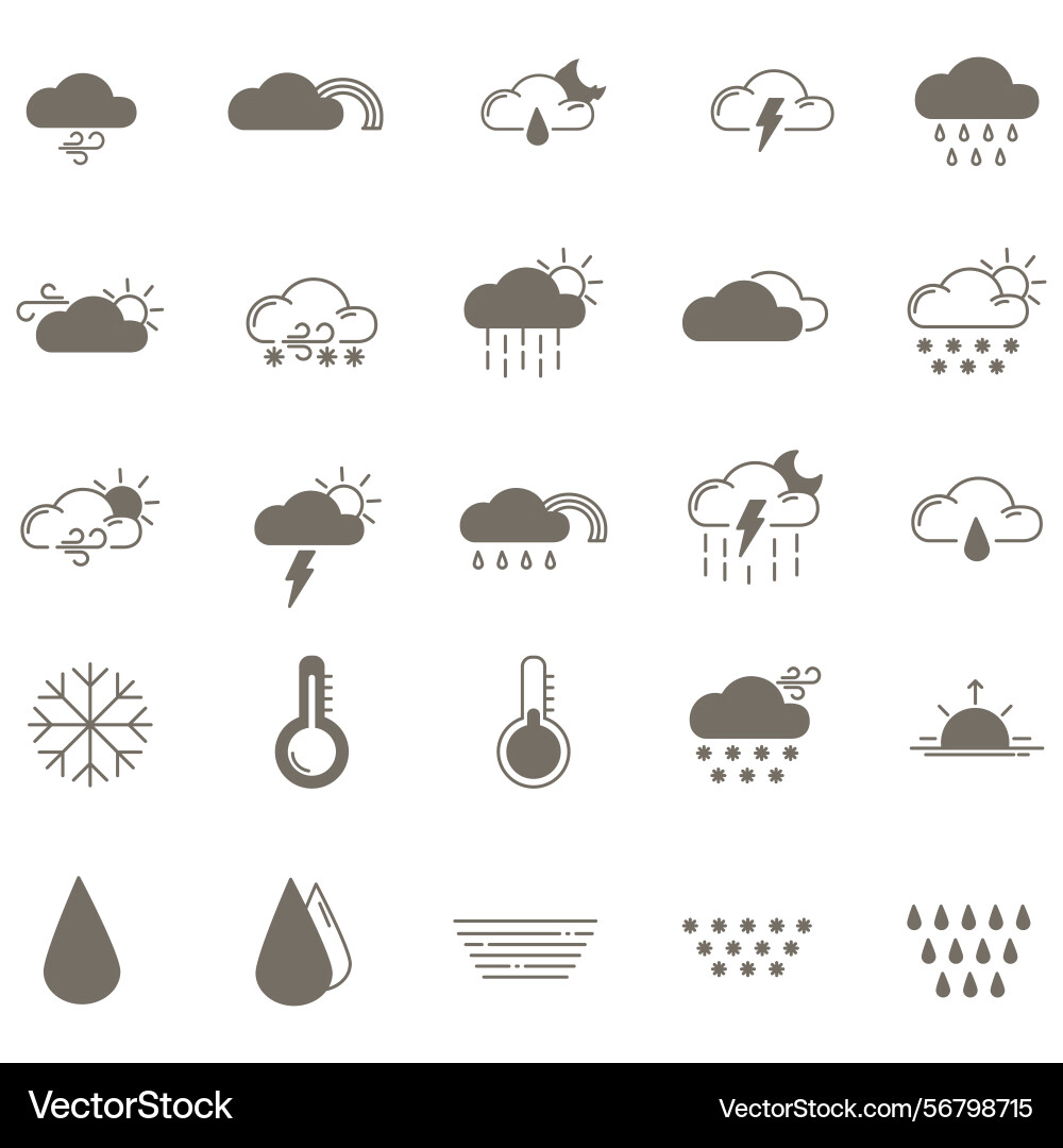 Clouds icons set of in different form vector image