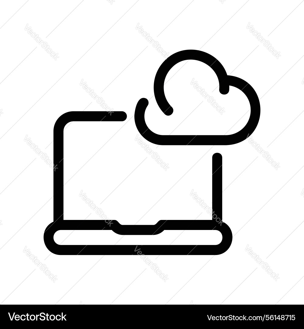 Laptop computer connected to a cloud computing Laptop computer connected to a cloud computing vector image