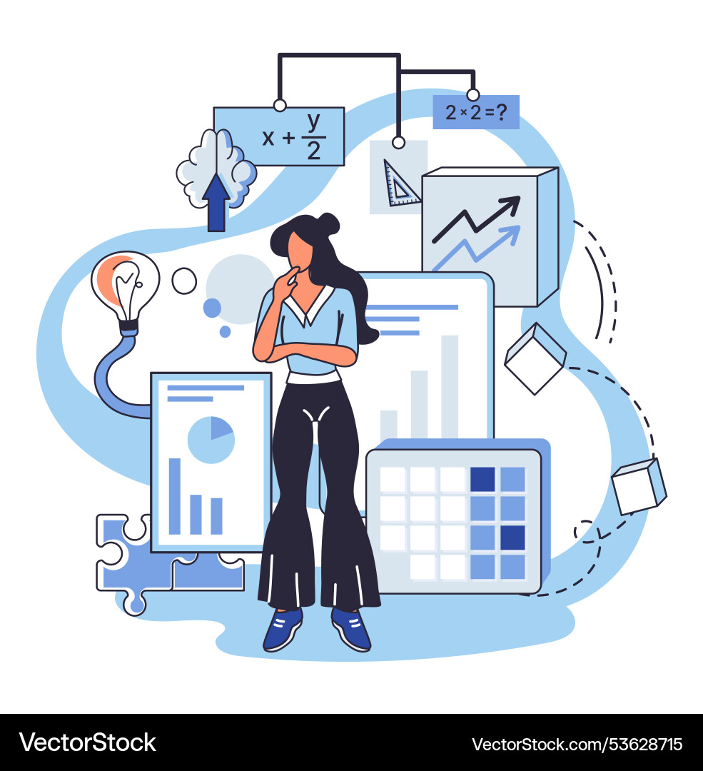 Mathematics mathematicians engage in intellectual Vector Image