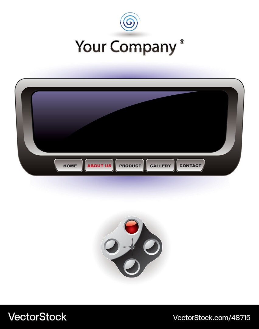 Modern Console Website Template Vector Image