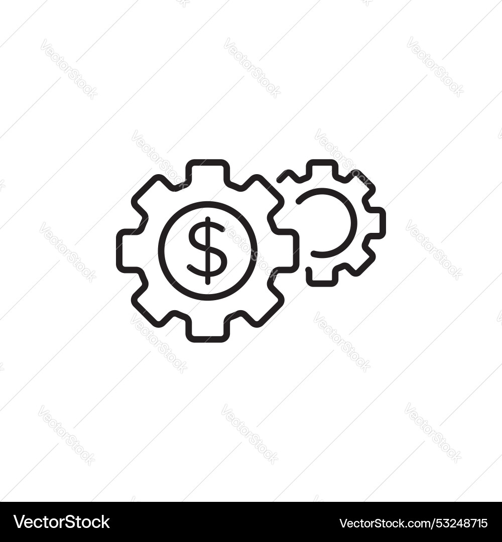 Money processes icon set optimize cost expense Vector Image