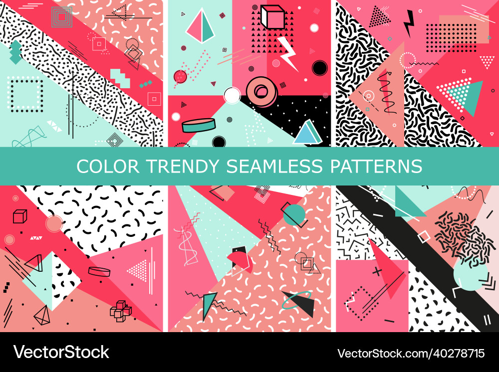 Set of abstract patterns with geometric Set of abstract patterns with geometric vector image