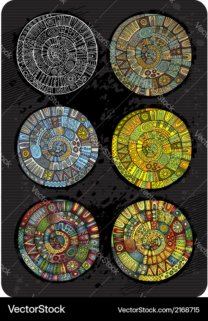 Set of abstract round backgrounds in different Vector Image