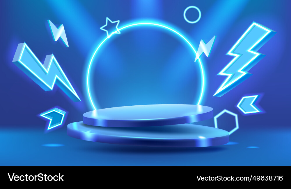 3d verkauf banner flash podium neon stadion produkt 3d verkauf banner flash podium neon stadion produkt vektorbild