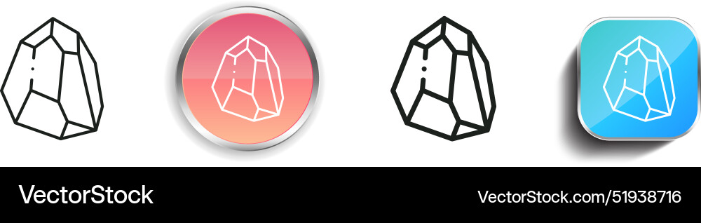Bronze icon thin linear regular and button style Vector Image