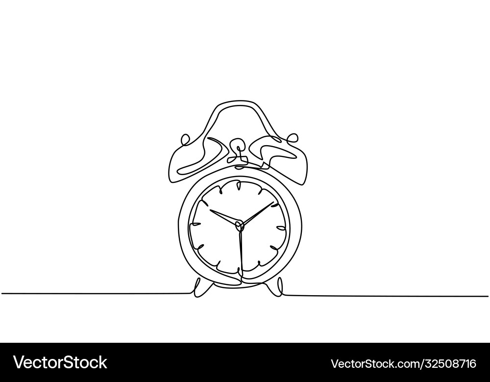 Classic Analog Clock - Single Line vector image
