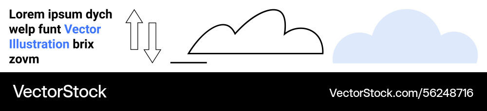 Cloud concept with arrows indicating data flow Cloud concept with arrows indicating data flow vector image