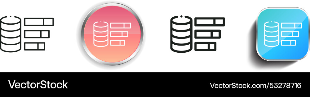 Datensymbol dünn linear regelmäßig und Knopf Stil vektorbild