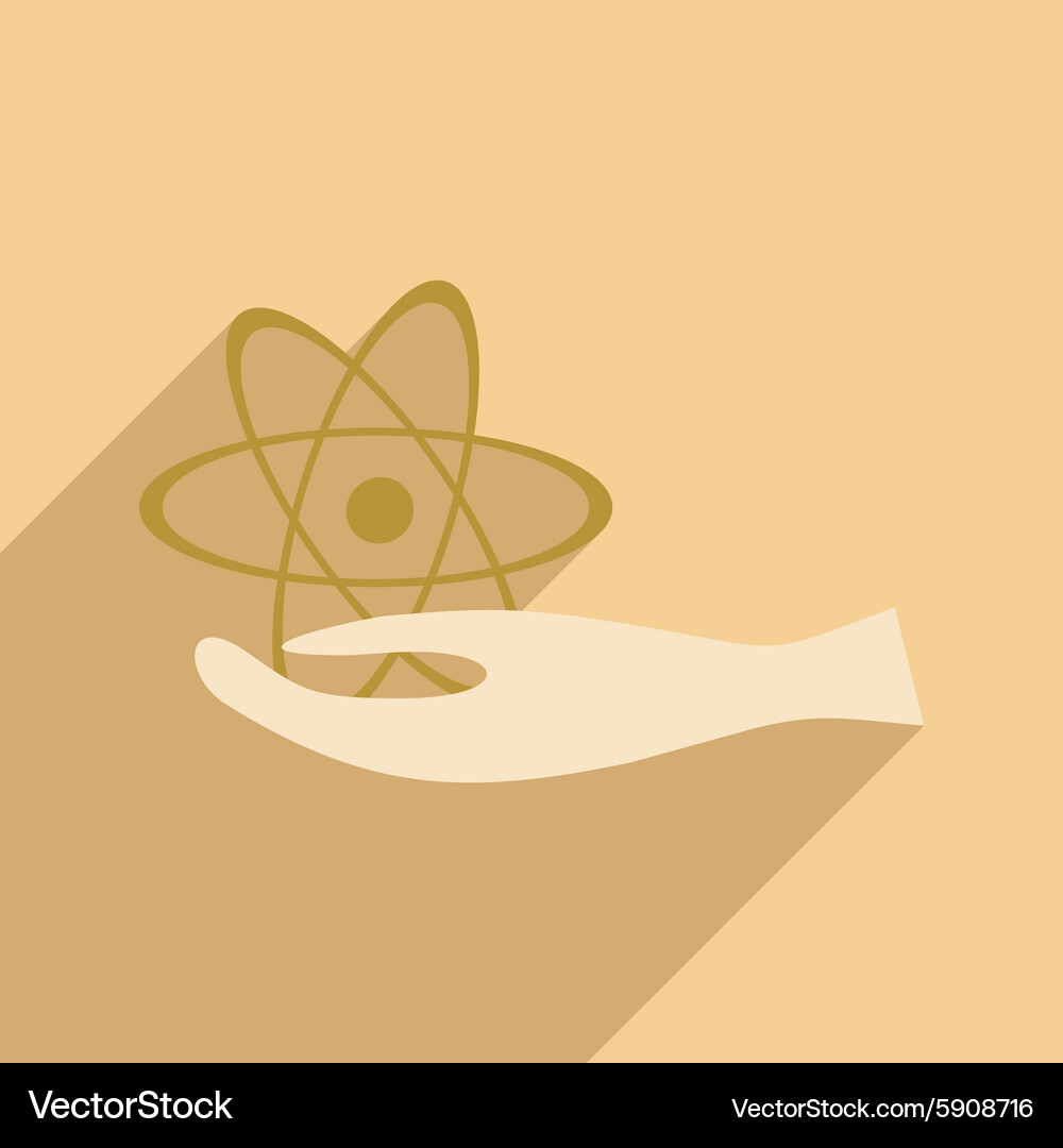 Flat with shadow icon and mobile application atom Vector Image