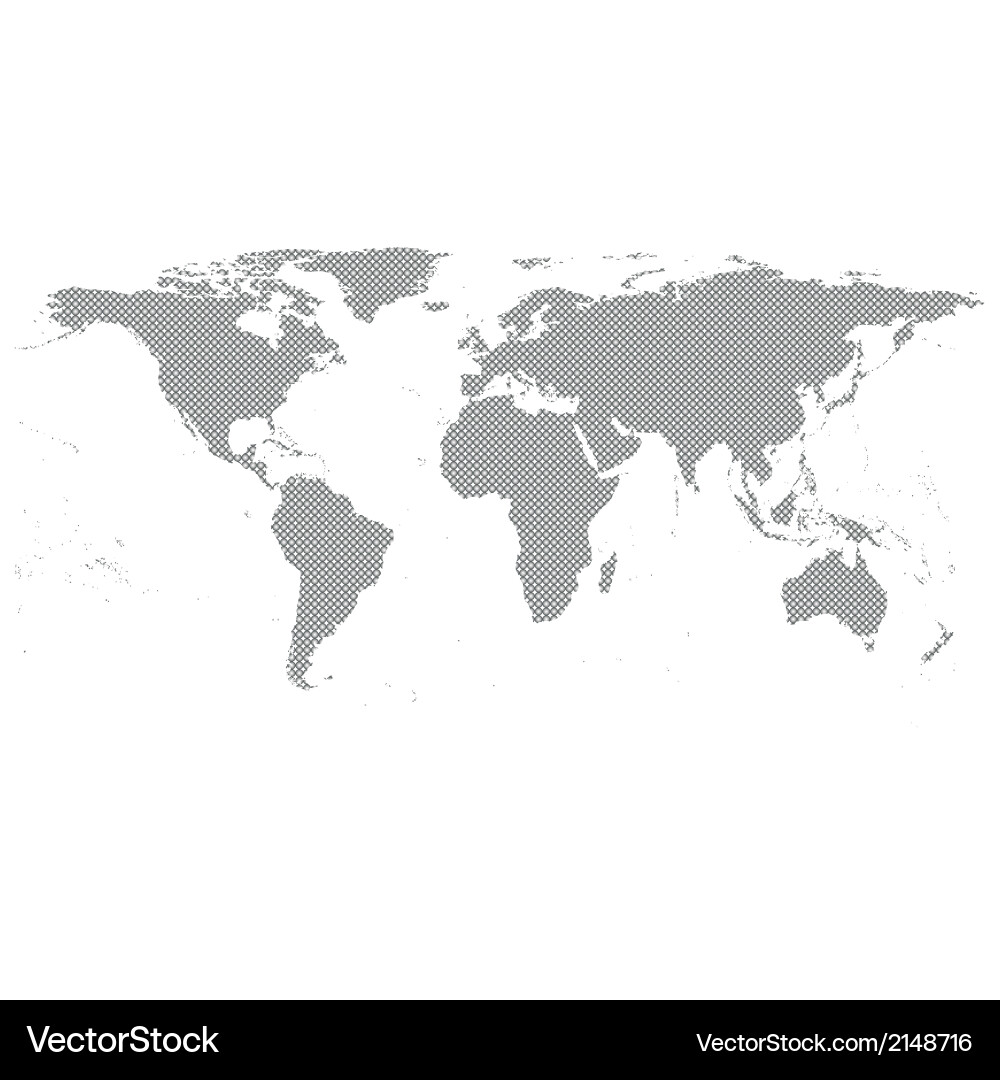 Gray world map Royalty Free Vector Image - VectorStock