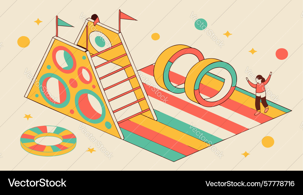 Interactive playground abstract obstacle course Vector Image