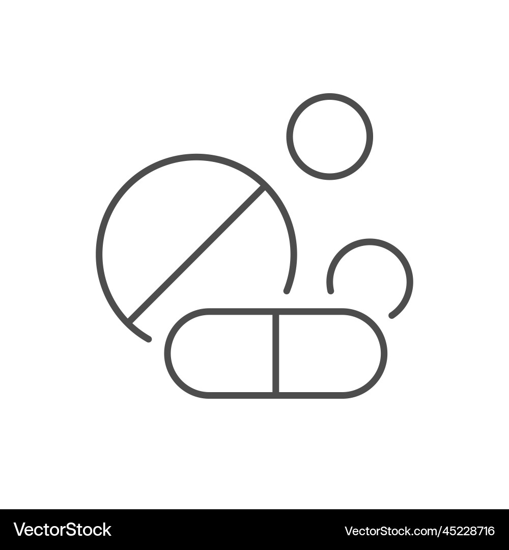 Pills and capsule line icon Vector Image