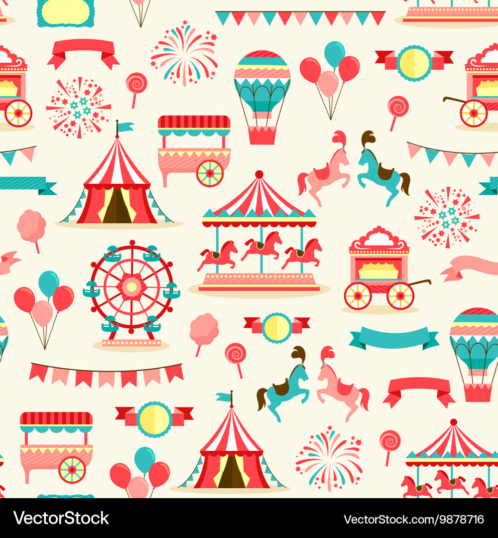 Vintage Carnival Pattern Vector Image