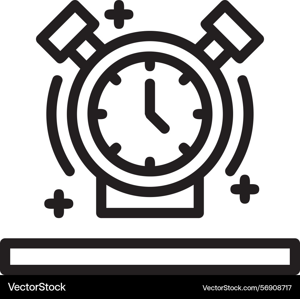 Alarm clock linear style icon design Vector Image