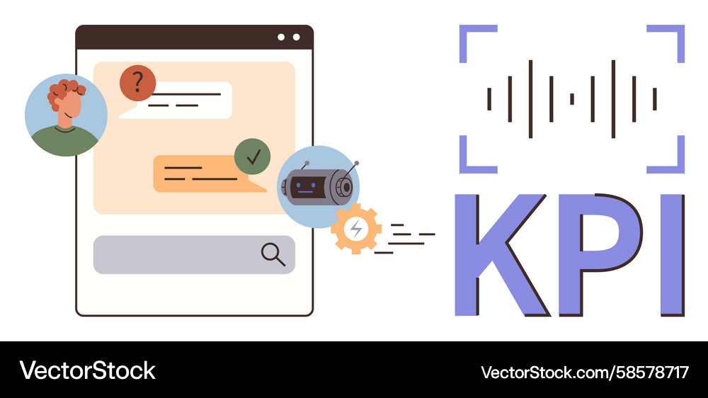 Chatbot with data insights and kpi monitoring Vector Image