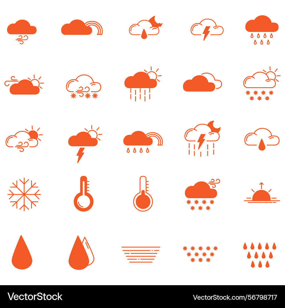Clouds icons set of in different form Vector Image