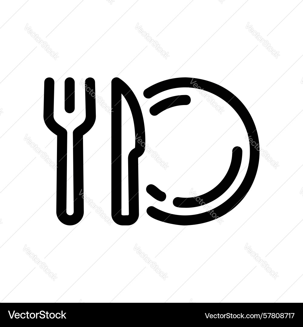Complete table setting with plate fork and knife Complete table setting with plate fork and knife Vector Image