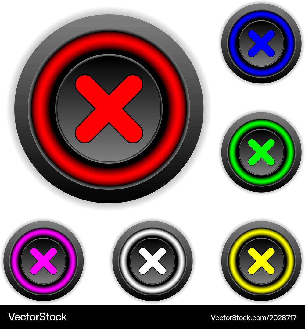 Delete sign buttons set Vector Image