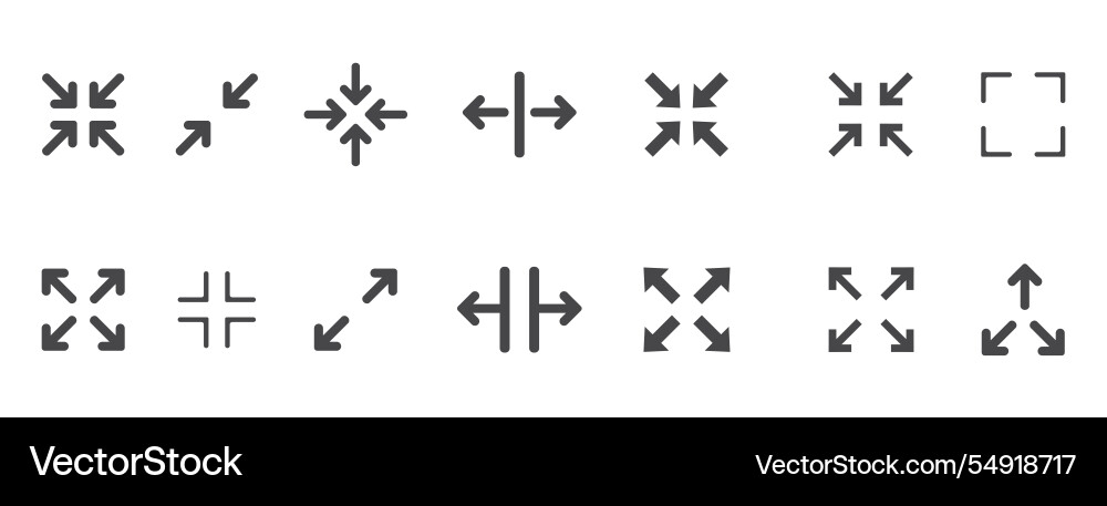 Full screen icon interface menu cursor bitton vector image